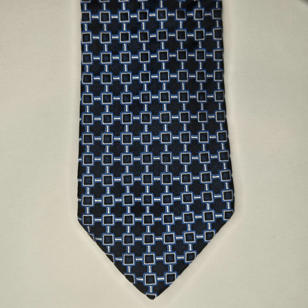 🇨🇦 Dion Neckwear Signature Silk Tie Made In Canada 58x3 Blue Geometric